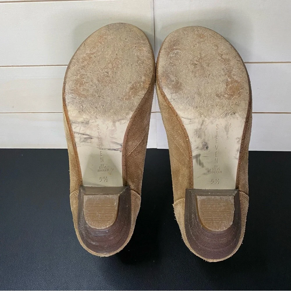 Steve Madden Pembrook Ankle Booties Women's Size 5.5 Shoes M Brown Suede Leather - Picture 8 of 10
